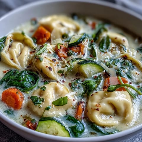 Creamy Vegetable Tortellini Soup