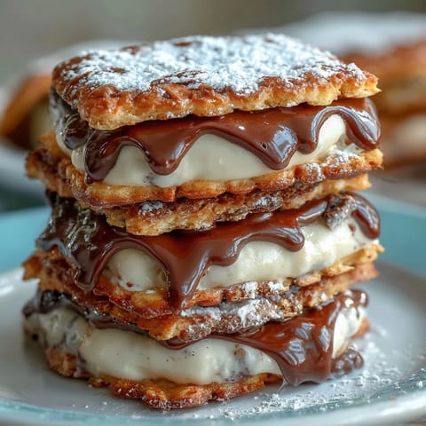 Cream-filled milk cookie sandwich cookies with vanilla filling between delicate homemade cookies.  