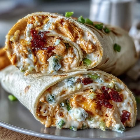 Buffalo Chicken Cream Cheese Pinwheel Wraps with shredded chicken, creamy cheese, and zesty sauce in a tortilla—colorful appetizer perfect for parties.