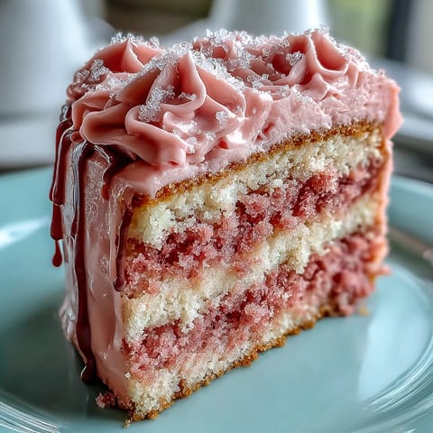 Elegant pink Bridal Shower Rosé Velvet Cake with shimmering gold drip.