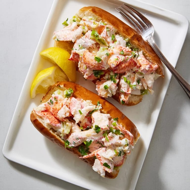 Connecticut style warm New England Lobster Roll featuring tender lobster brushed with melted butter.