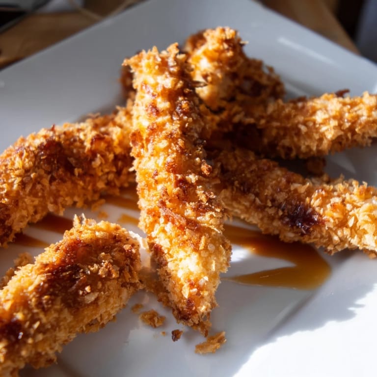 Juicy, homemade Chicken Tenders coated in panko breadcrumbs and freshly fried until golden brown.