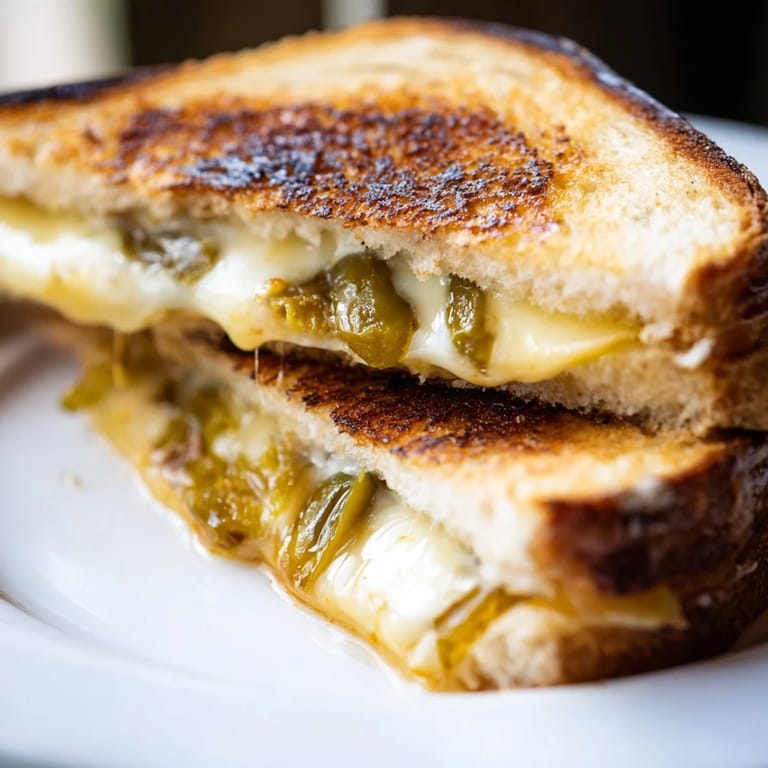 Buttery sourdough is pressed until crisp, revealing creamy pepper jack and bright jalapeños inside this irresistible Jalapeño Pepper Jack Grilled Cheese.
