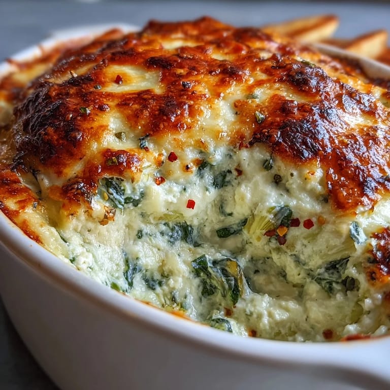 Spinach Artichoke Dip, creamy and cheesy, garnished with fresh parsley, ready to serve at a cozy party.