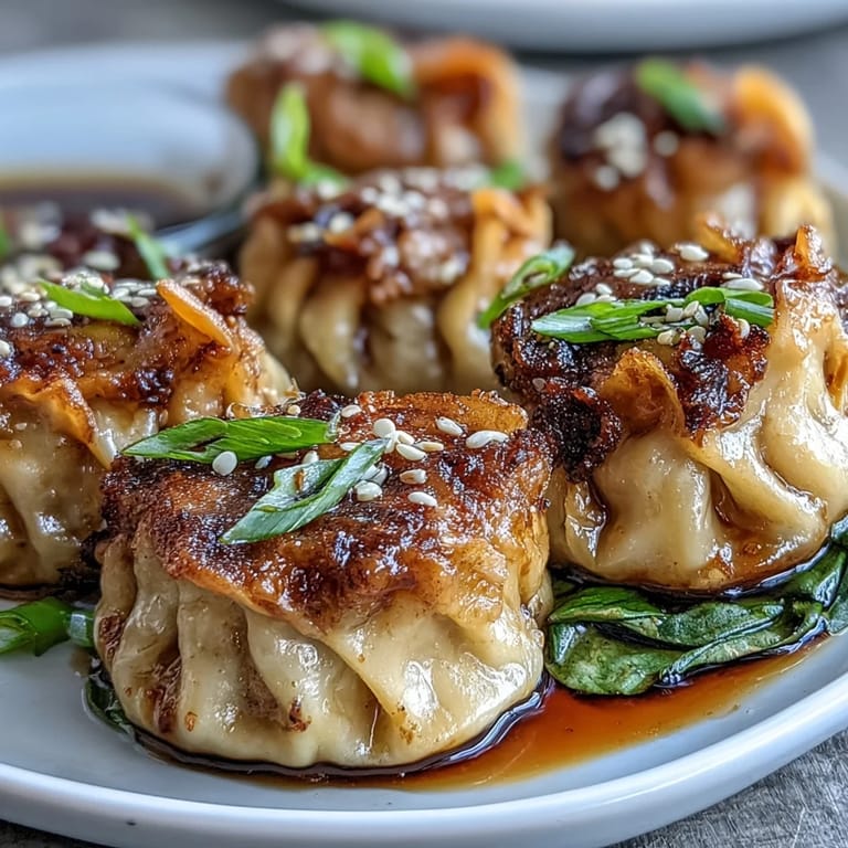 Upright Smash Dumplings showing crispy texture next to chopsticks, ready to be enjoyed.