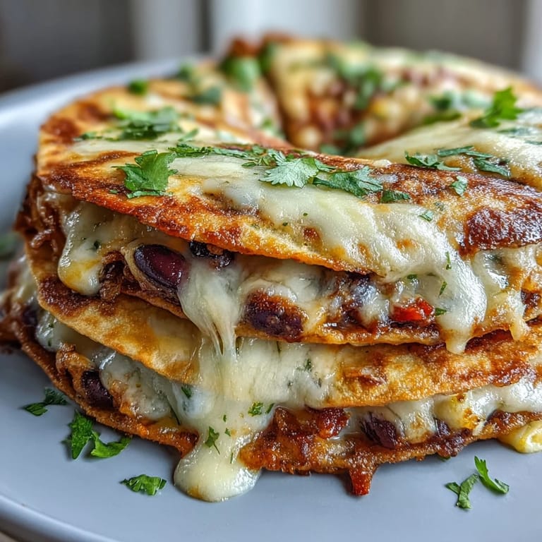 A vibrant Blooming Quesadilla Ring baked to perfection, topped with fresh cilantro and surrounded by salsa and sour cream.