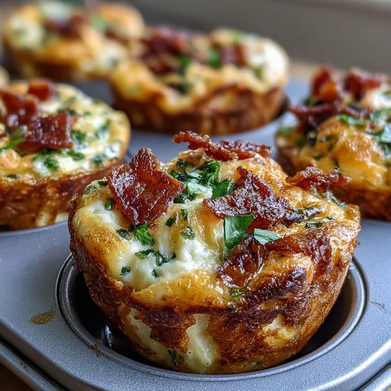 Freshly baked Breakfast Egg Muffins are presented on a wooden board, packed with colorful diced bell peppers and onions, ready for a healthy grab-and-go breakfast.