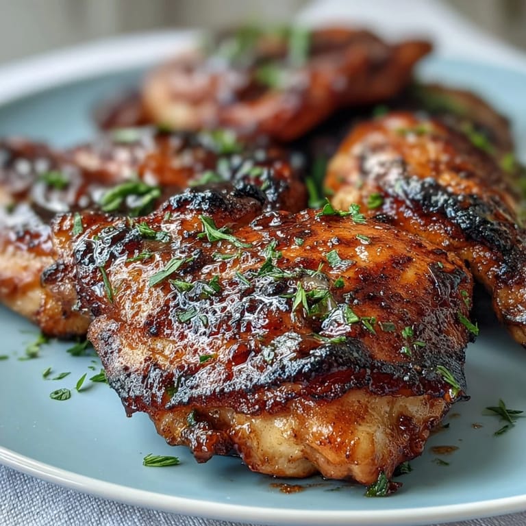 Savory-sweet Honey Garlic Baked Chicken Thighs with crispy skin, perfect for a comforting weeknight family dinner.