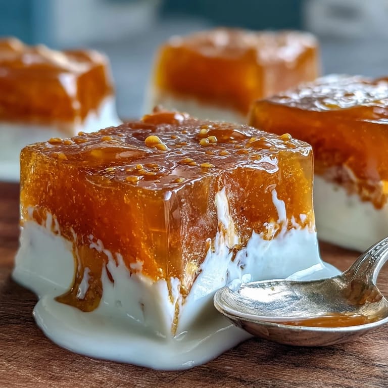 Chilled mango coconut jelly cubes, delicately set with agar-agar, offer a light and luscious plant-based dessert option.