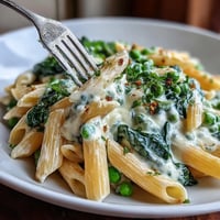 Creamy One-Pot Lemon Ricotta Pasta with Peas and Spinach, bursting with fresh lemon zest and tender vegetables in a silky sauce.